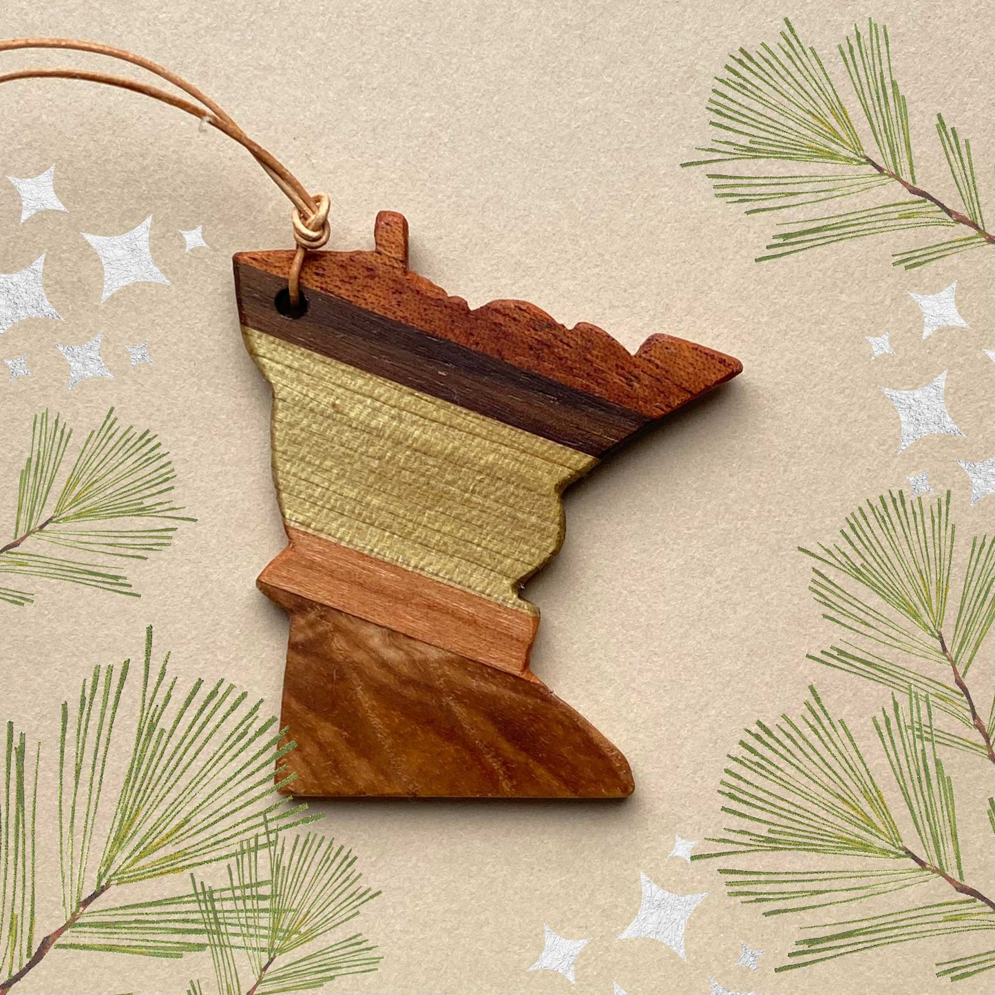 Reclaimed Wood Minnesota Ornament