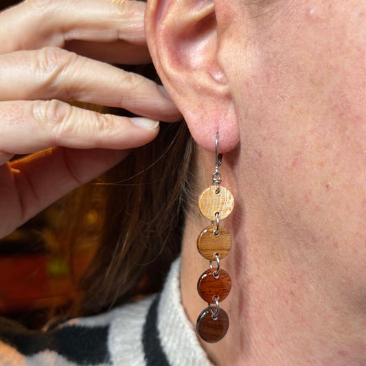 Circles Reclaimed Wood Earrings