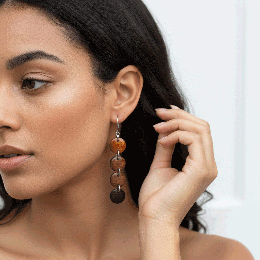 Circles Reclaimed Wood Earrings