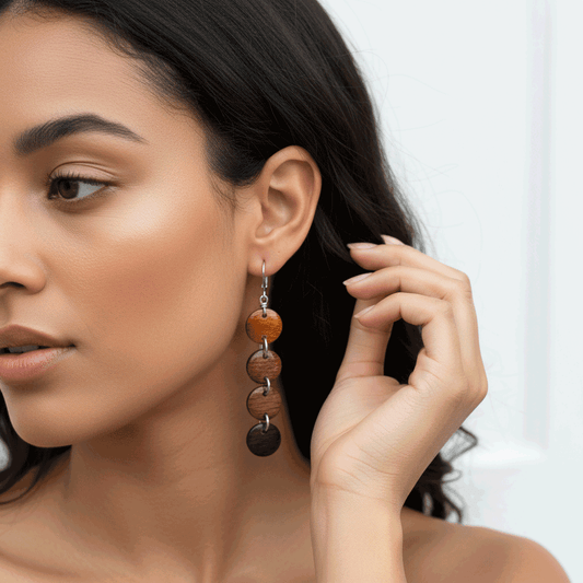 Circles Reclaimed Wood Earrings