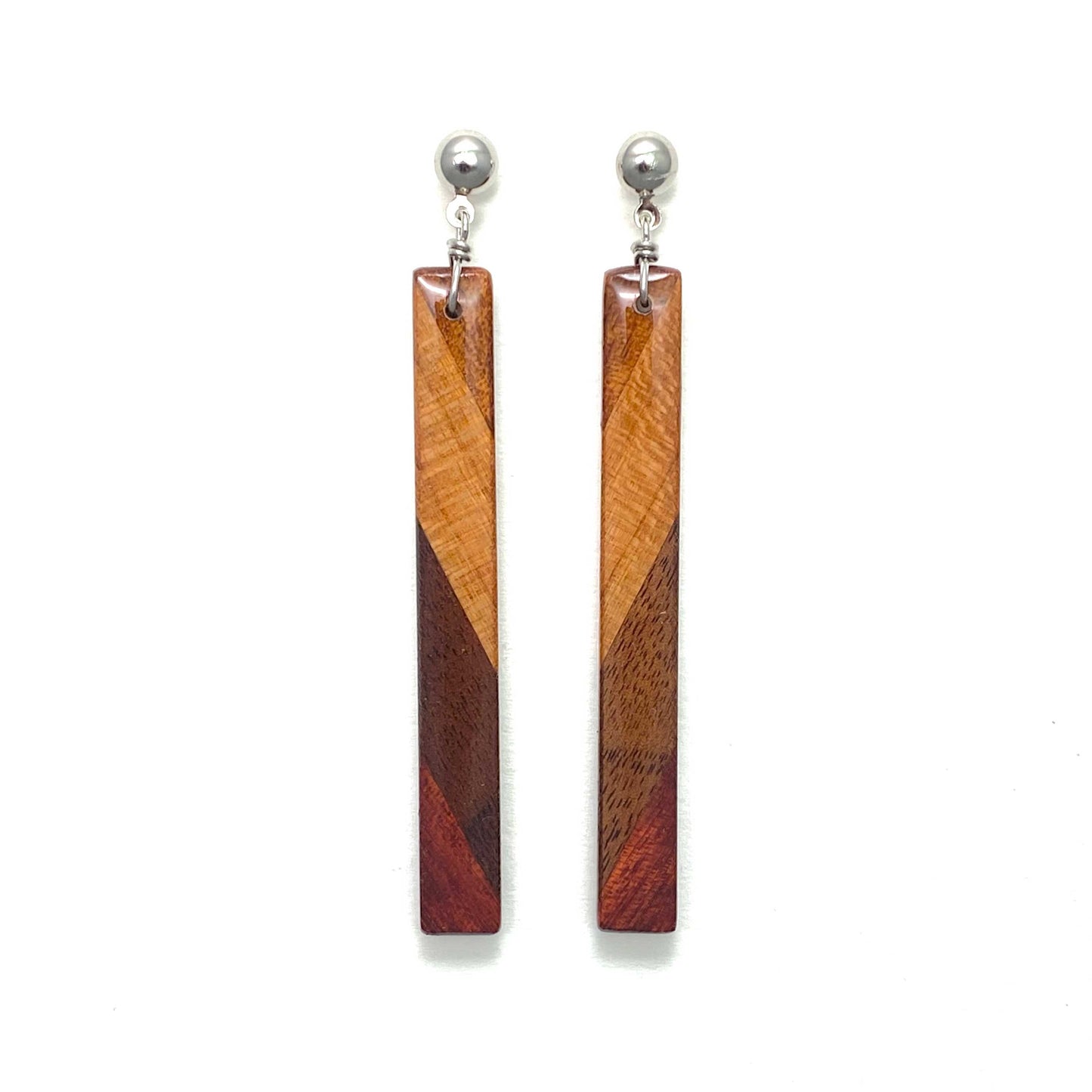 Skinny Stick Reclaimed Wood Earrings