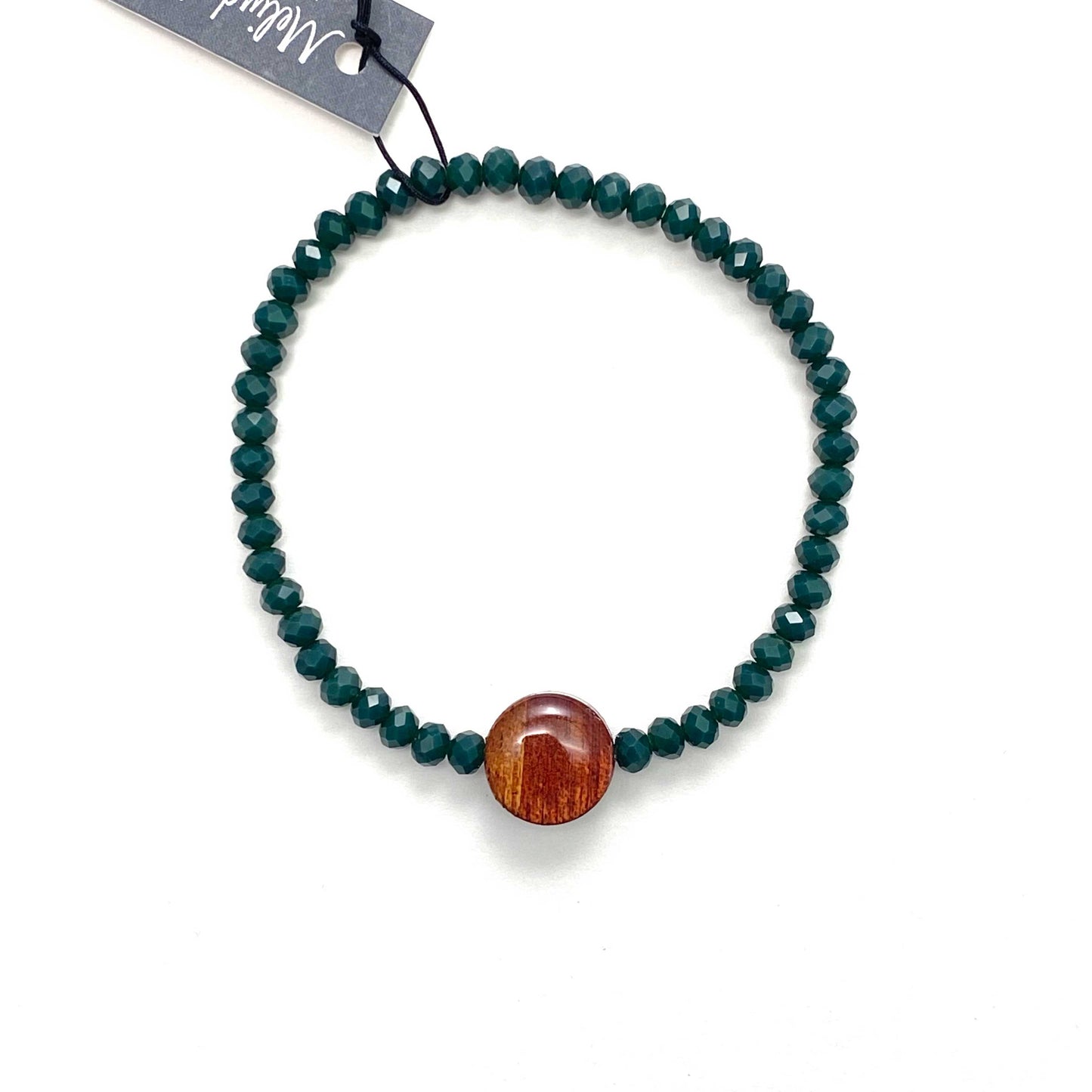Reclaimed Wood Beaded Bracelet