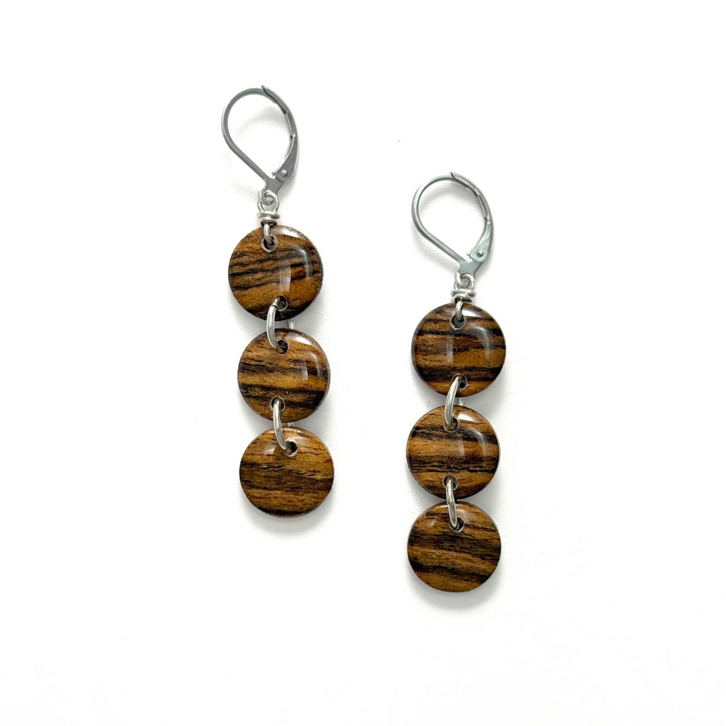 Circles Reclaimed Wood Earrings