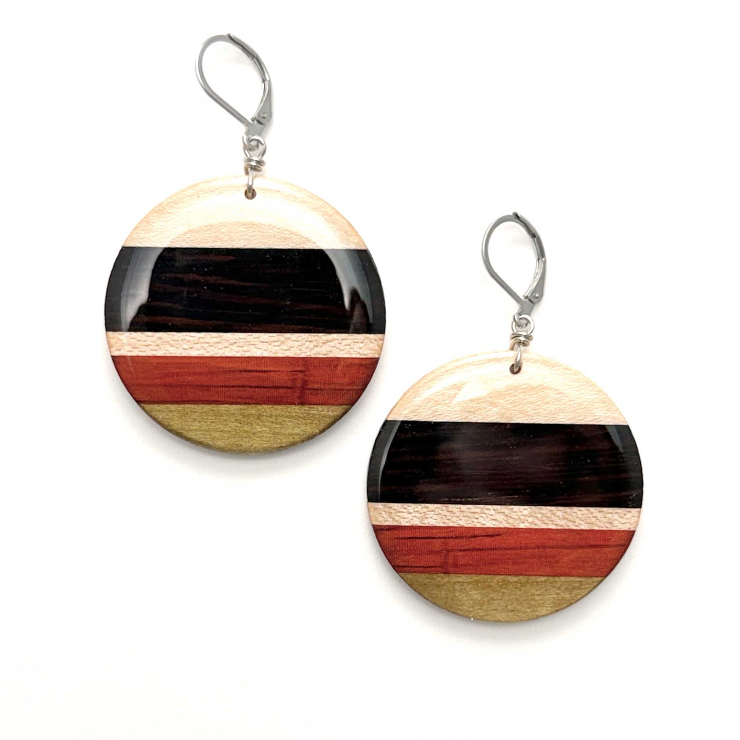 Jumbo Circle Reclaimed Wood Earrings