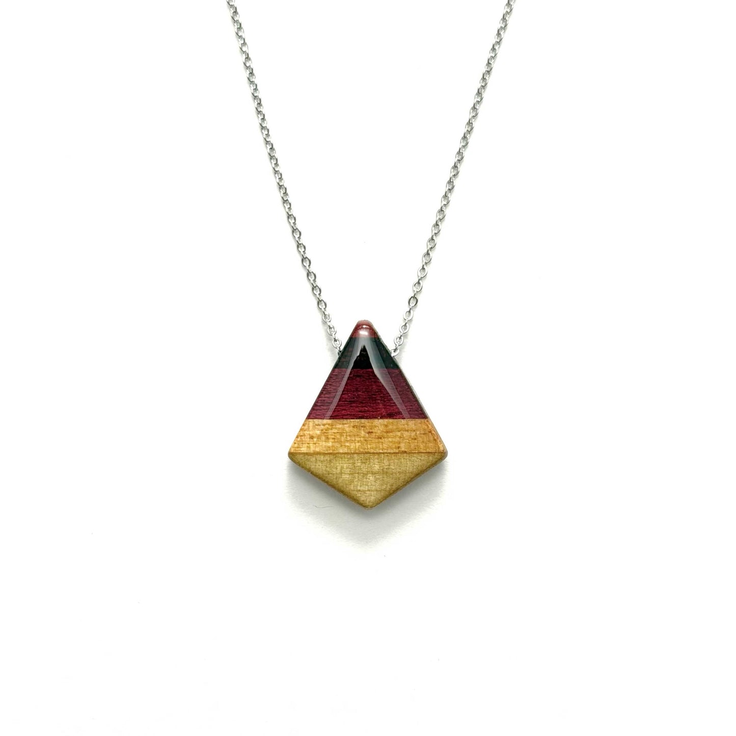 Small Fan Reclaimed Wood Necklace