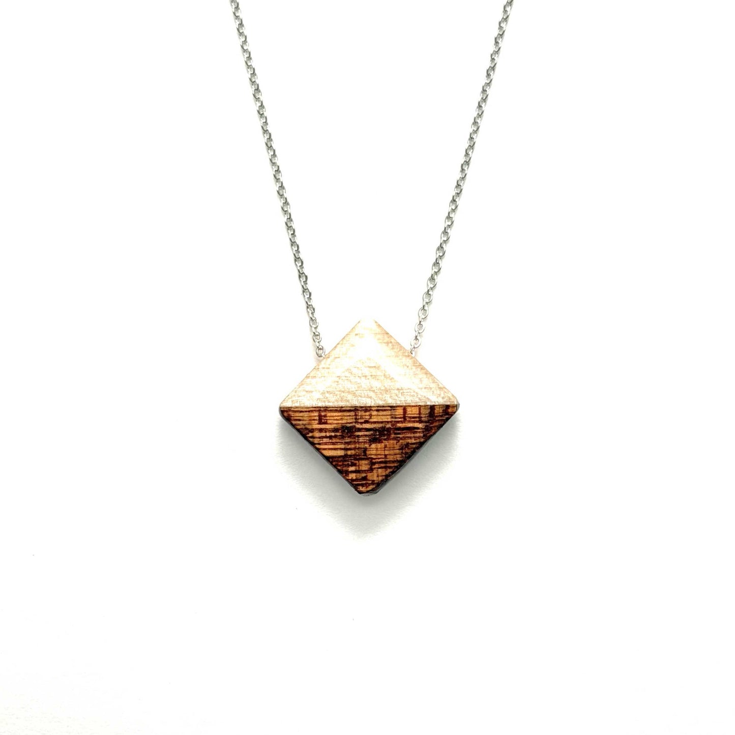 Small Diamond Reclaimed Wood Necklace