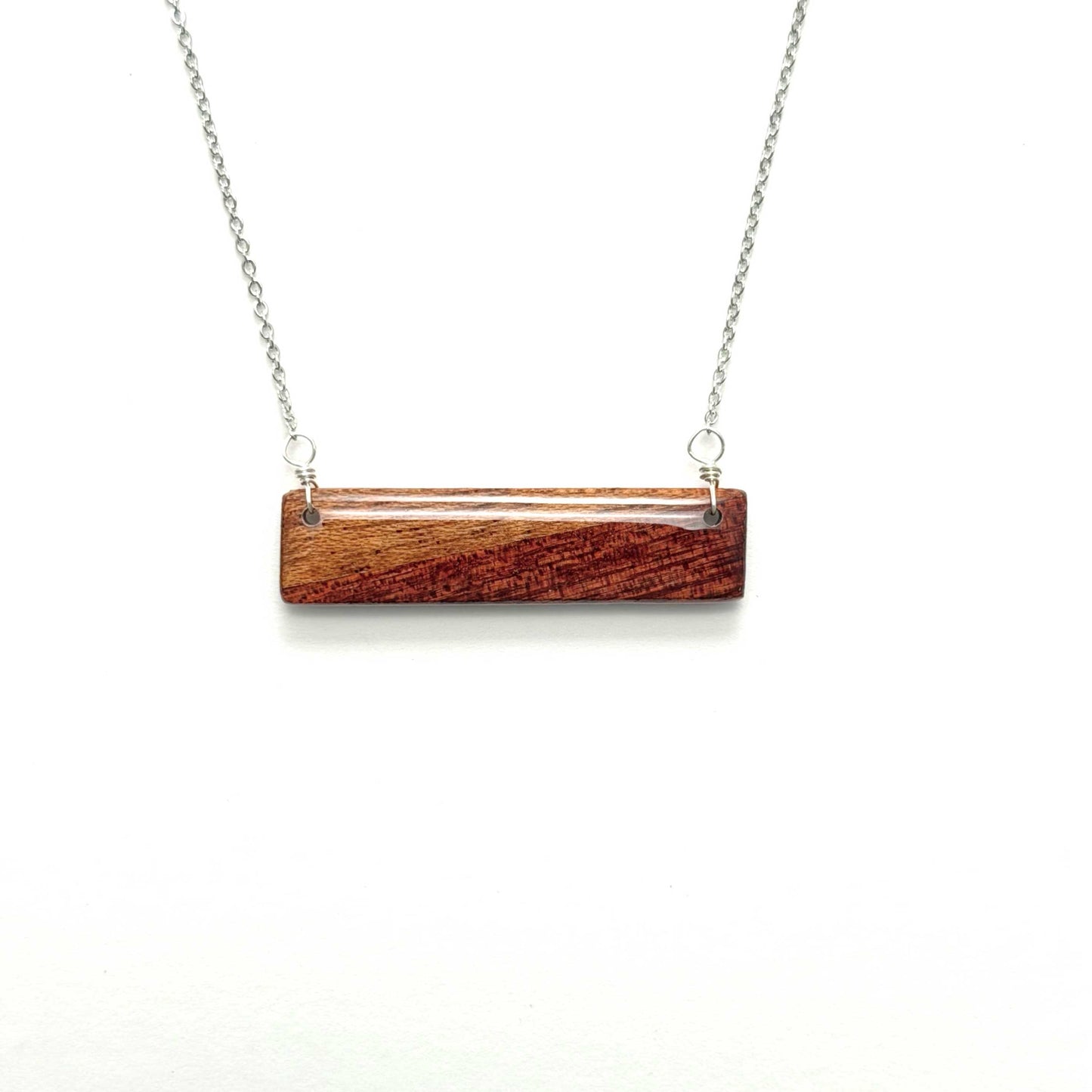 Rectangle Reclaimed Wood Necklace