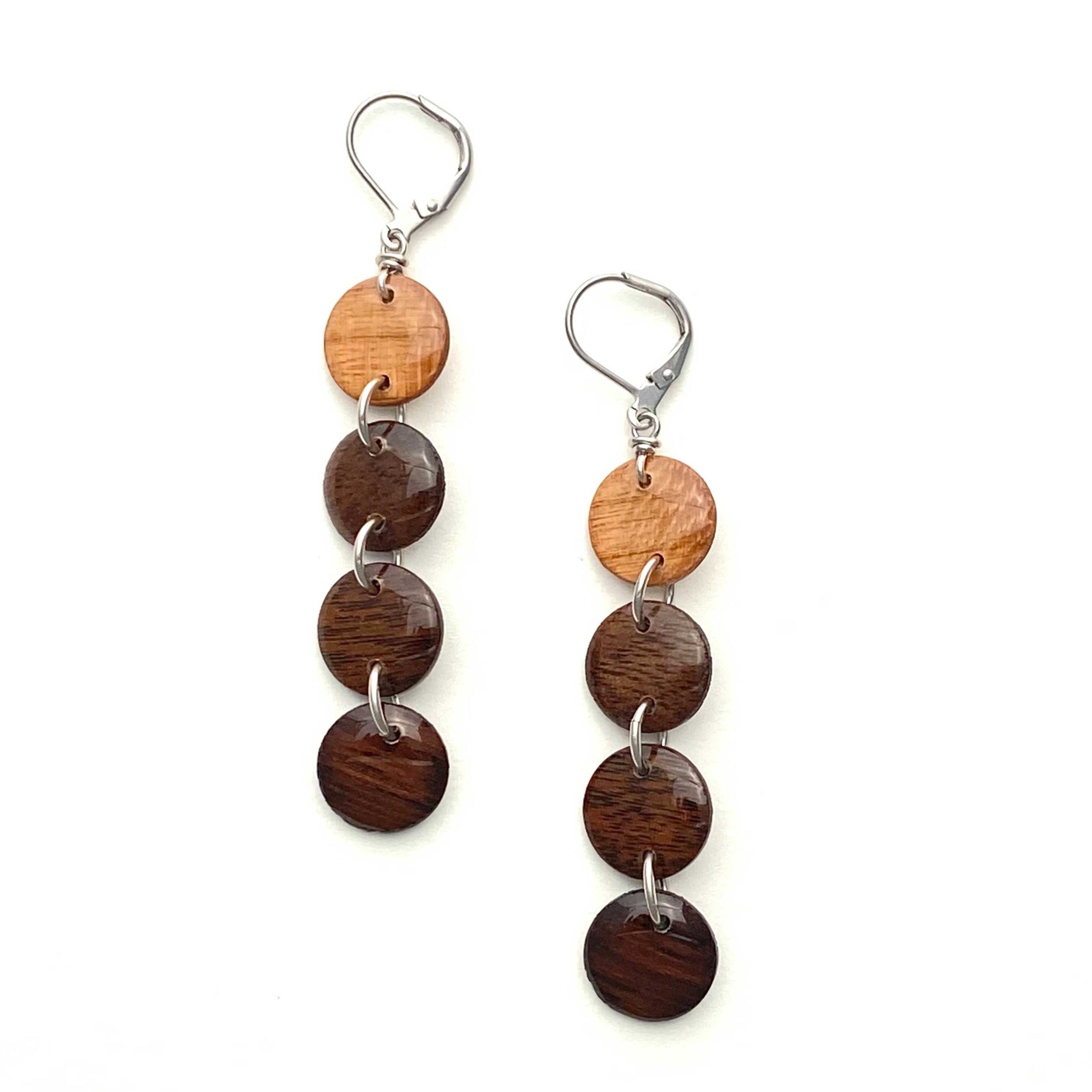 Circles Reclaimed Wood Earrings | Handmade Sustainable Jewelry ...