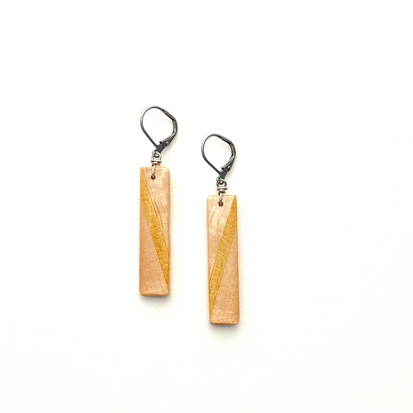 Rectangle Reclaimed Wood Earrings