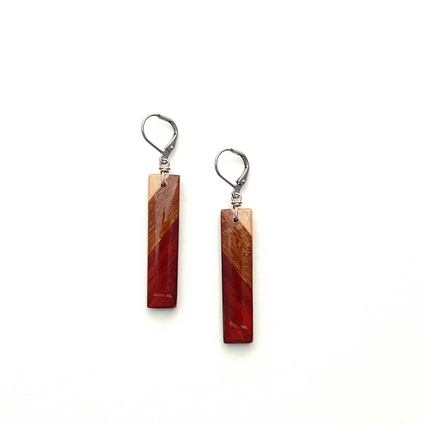 Rectangle Reclaimed Wood Earrings