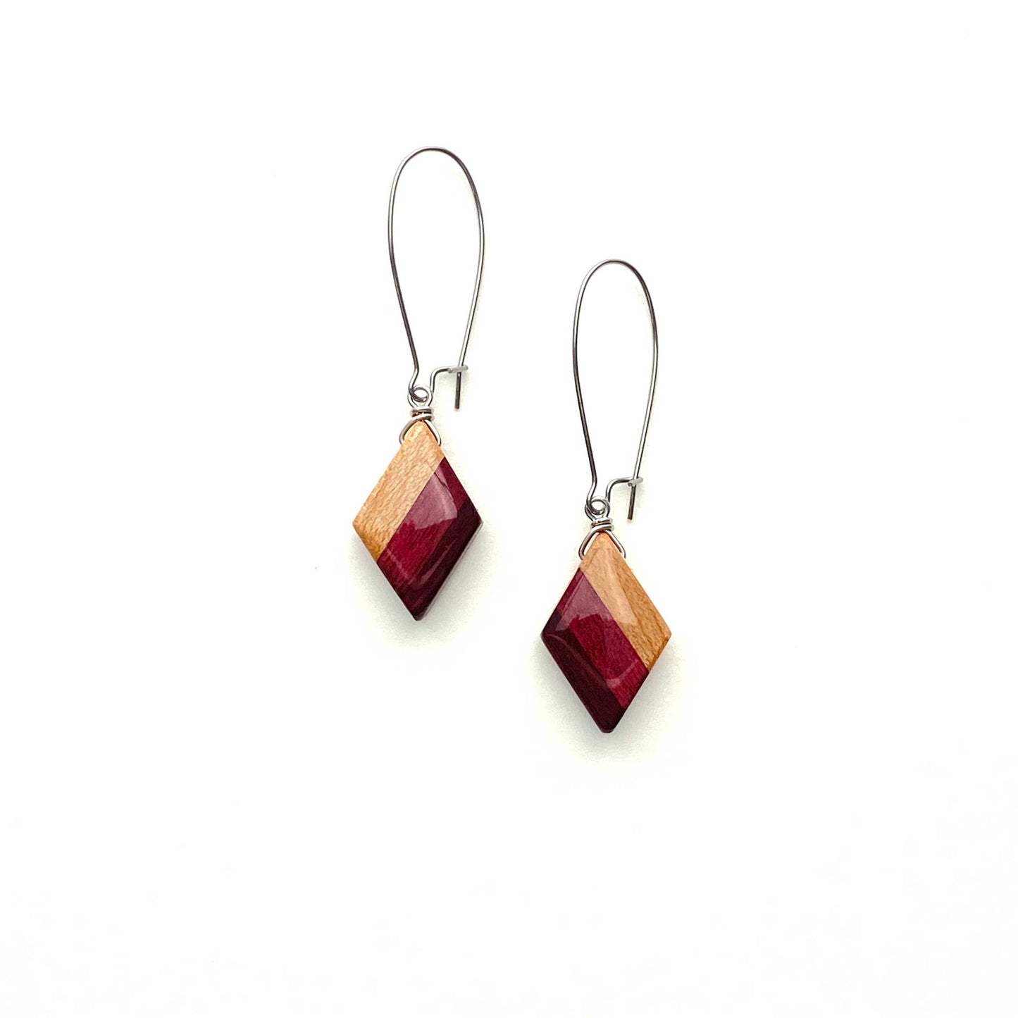Mini Diamond Reclaimed Wood Earrings