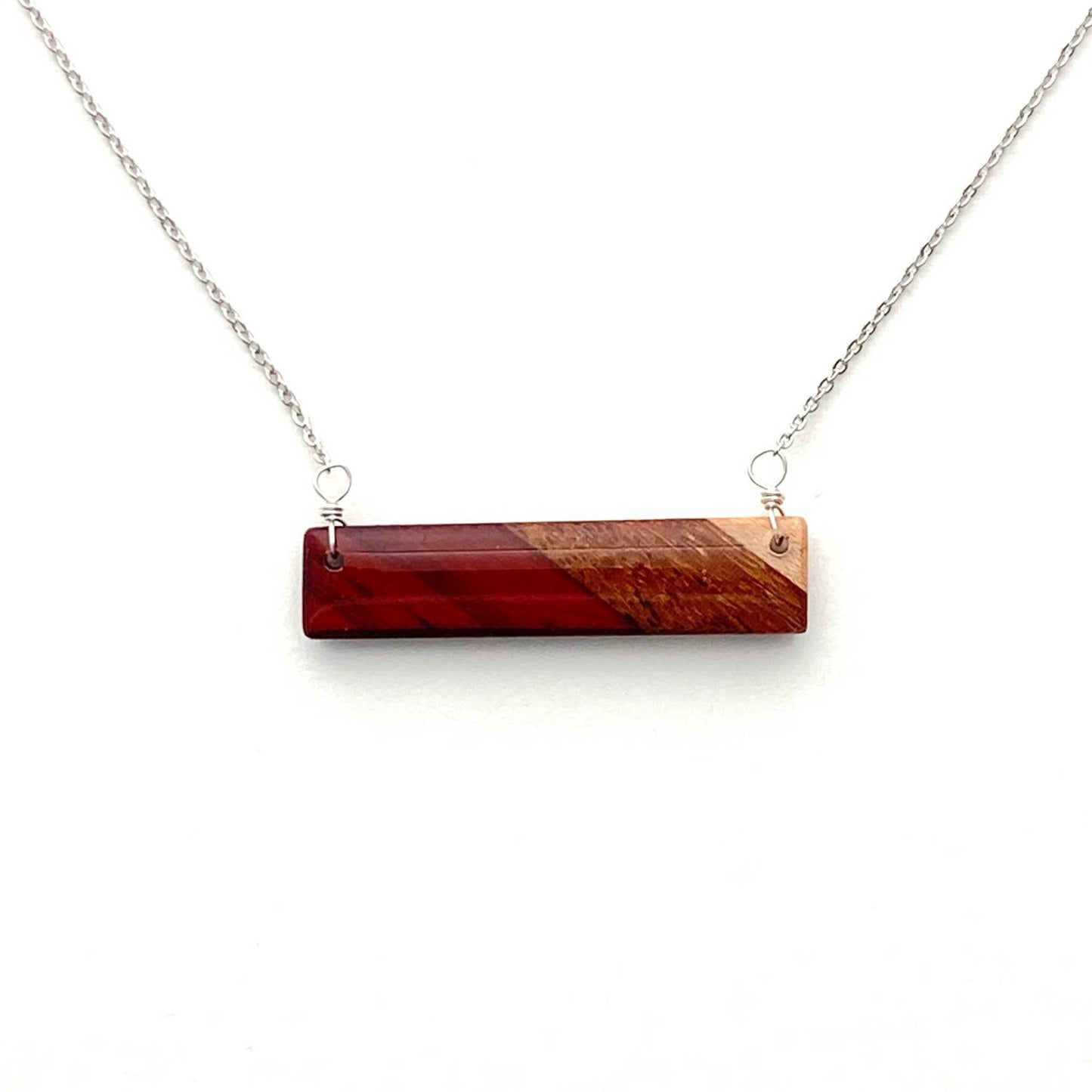 Rectangle Reclaimed Wood Necklace