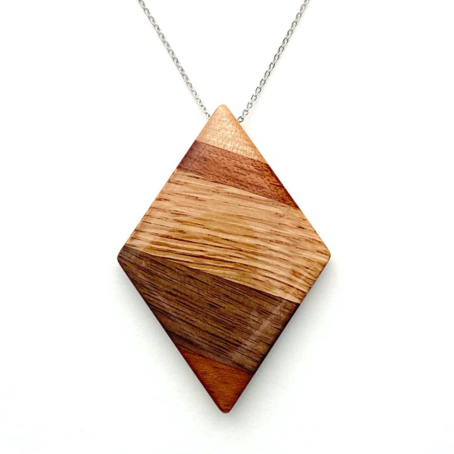 Jumbo Diamond Reclaimed Wood Necklace