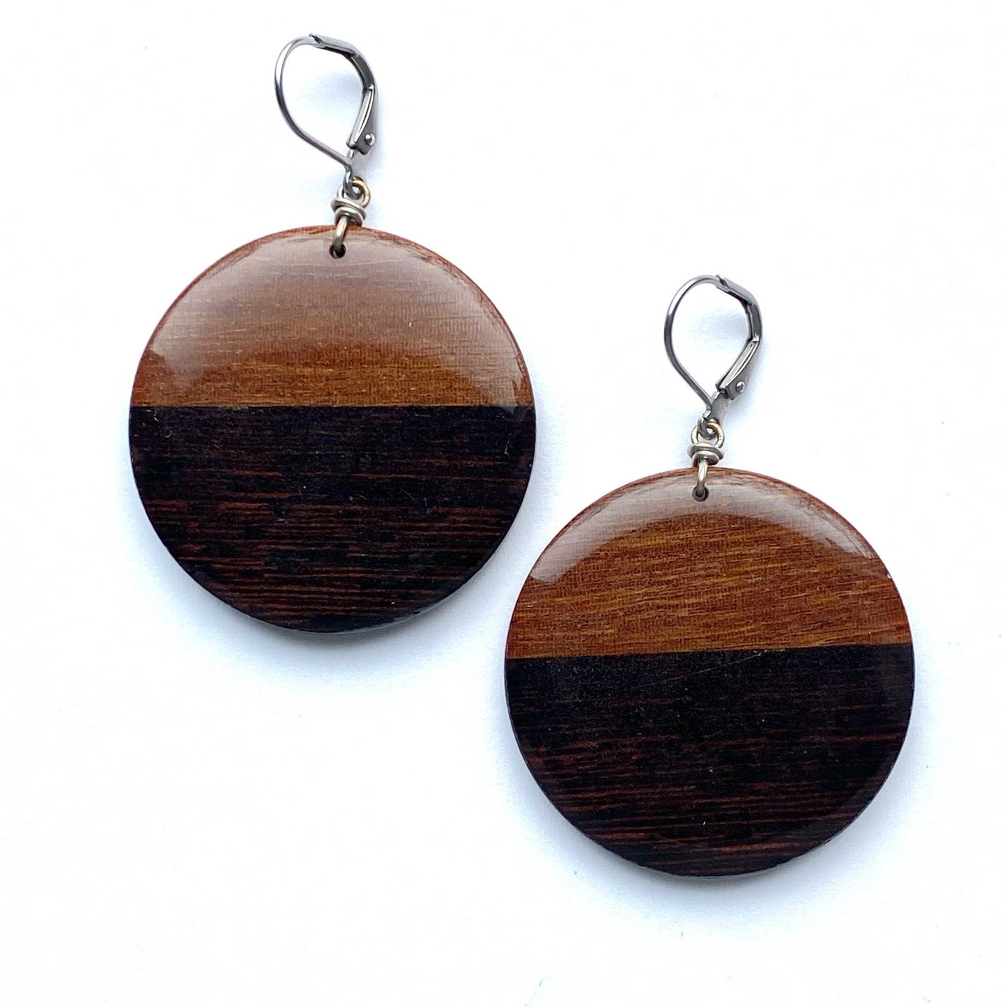 Jumbo Circle Reclaimed Wood Earrings