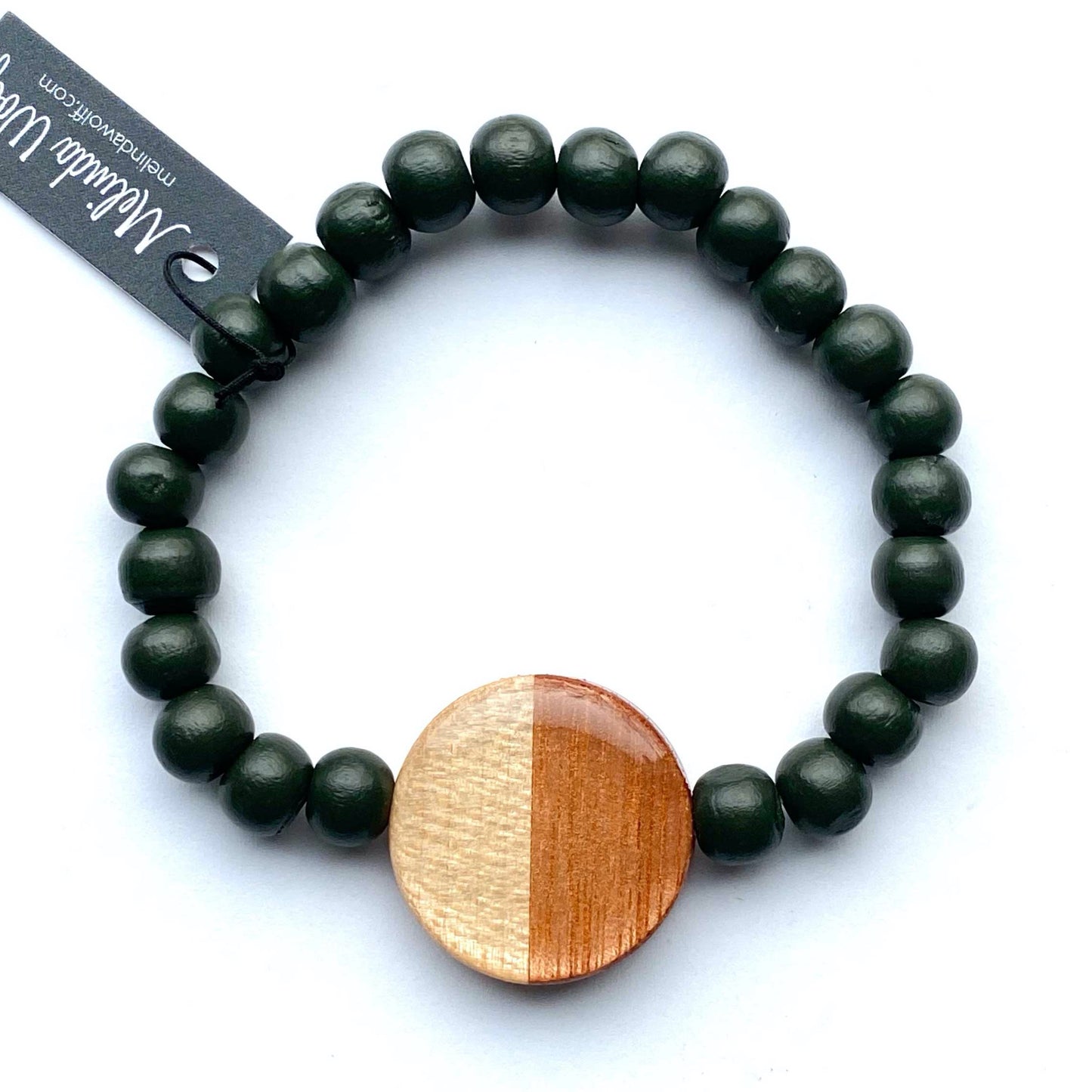 Reclaimed Wood Beaded Bracelet