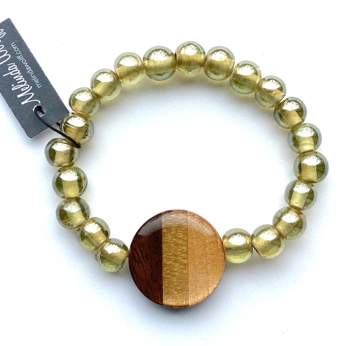 Reclaimed Wood Beaded Bracelet