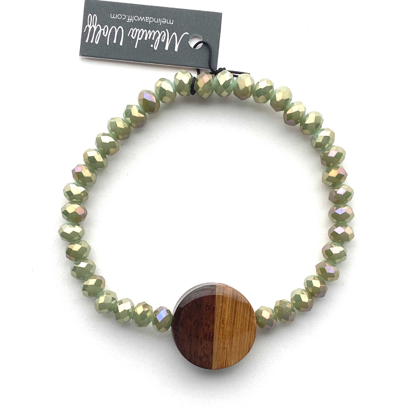 Reclaimed Wood Beaded Bracelet