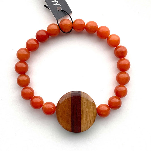 Reclaimed Wood Beaded Bracelet