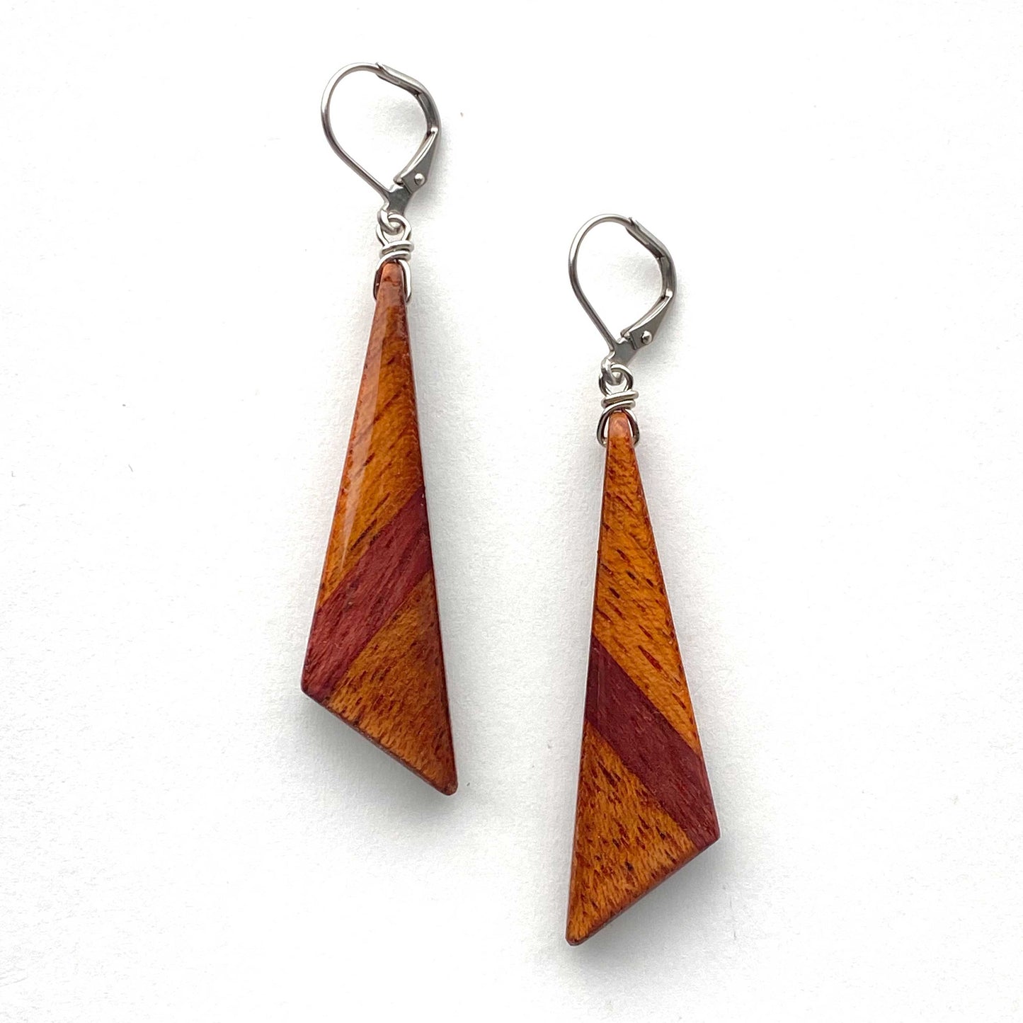 Obtuse Triangle Reclaimed Wood Earrings