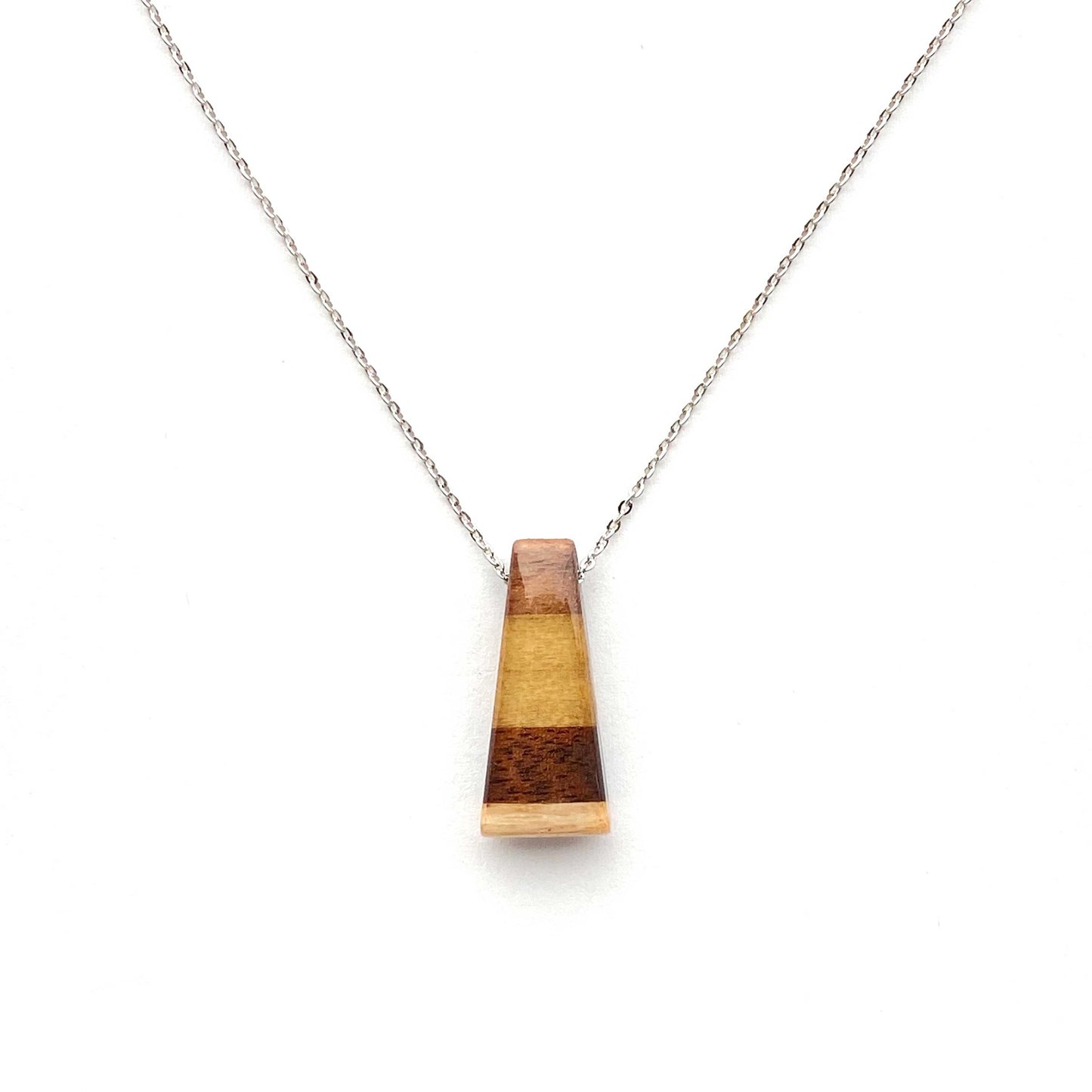 Small Isosceles Reclaimed Wood Necklace