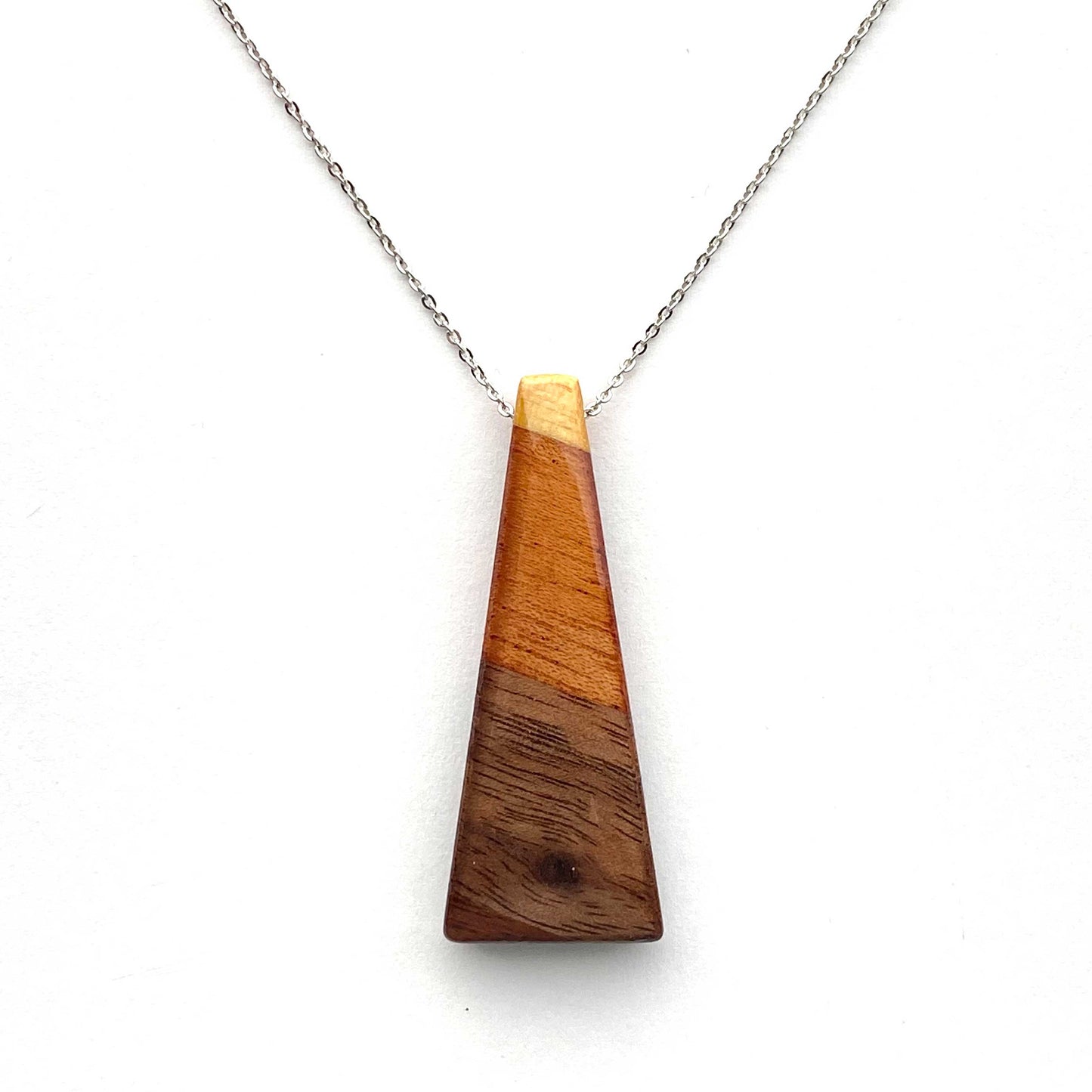Isosceles Triangle Reclaimed Wood Necklace