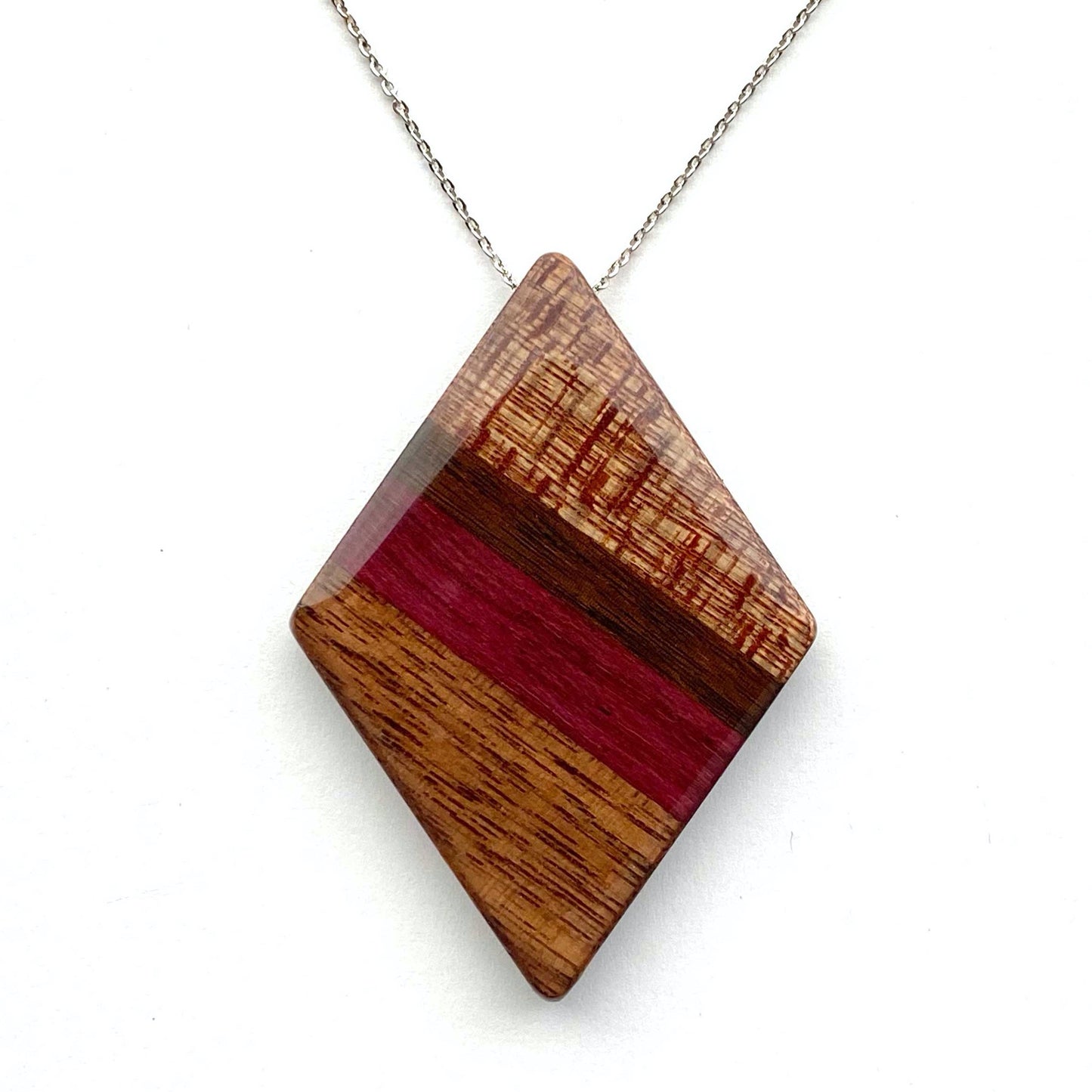 Jumbo Diamond Reclaimed Wood Necklace