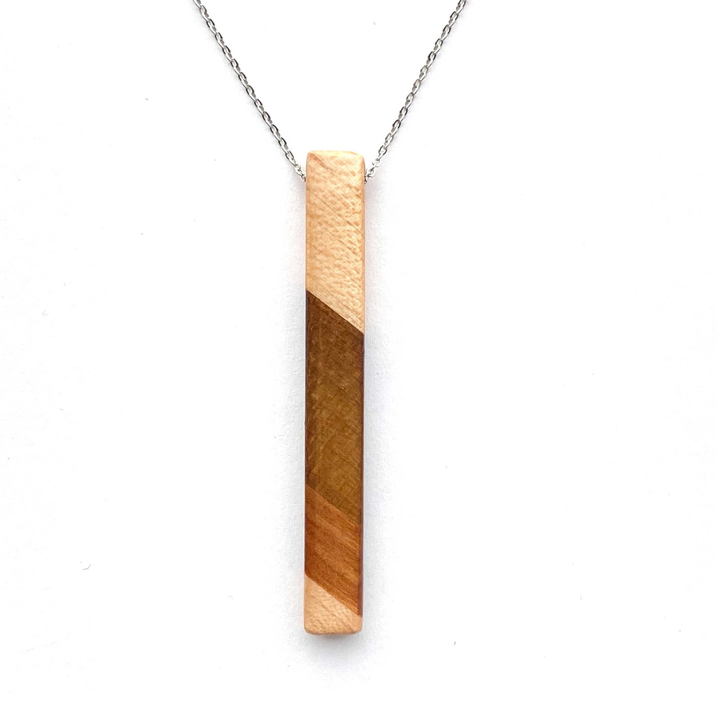 Skinny Stick Reclaimed Wood Necklace