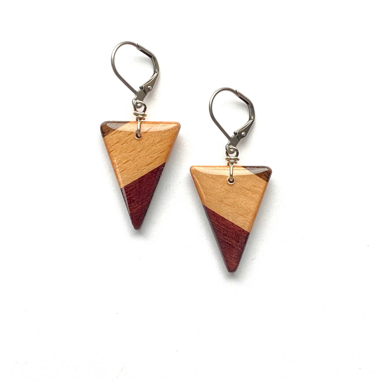 Triangle Reclaimed Wood Earrings