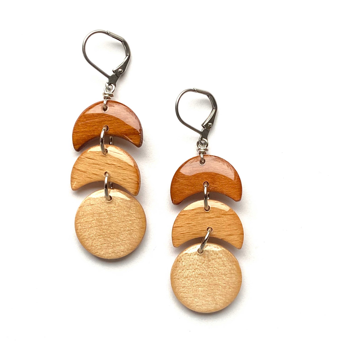2 Moons Reclaimed Wood Earrings