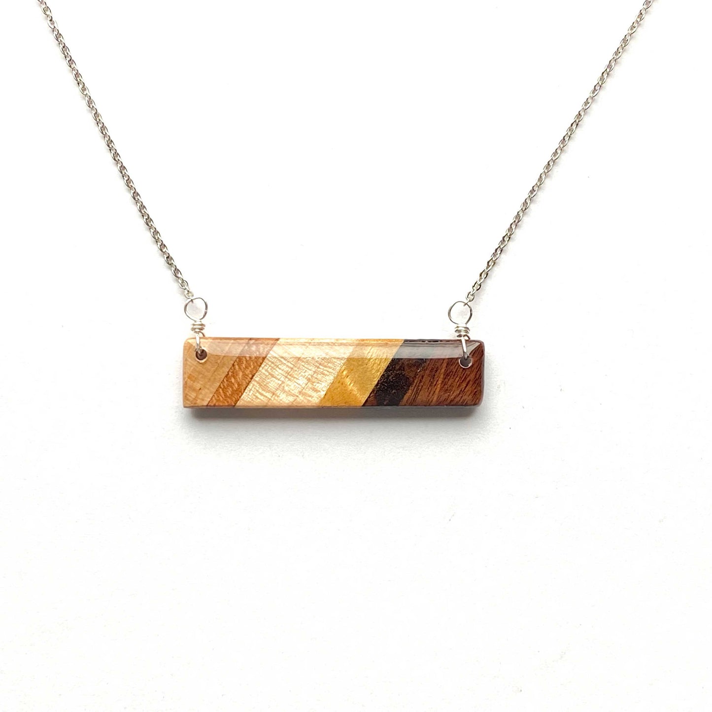 Rectangle Reclaimed Wood Necklace