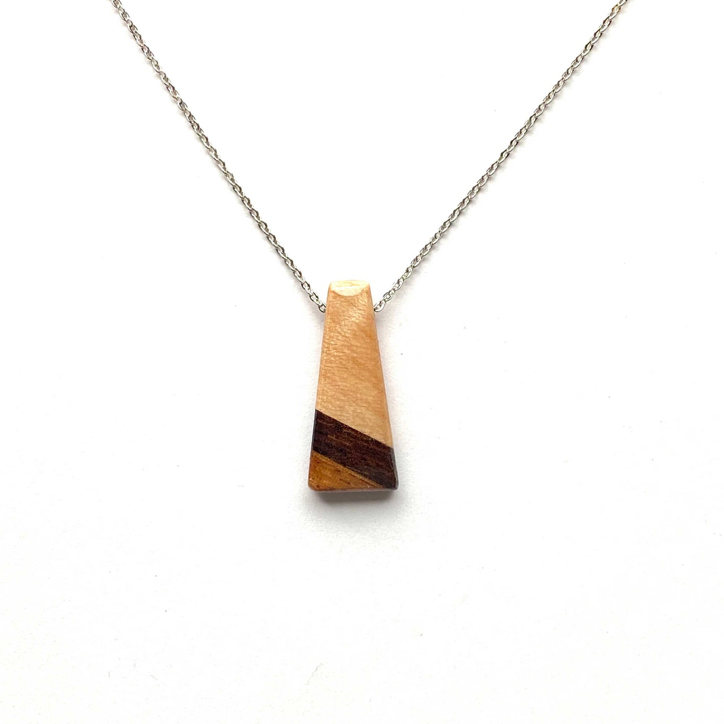 Small Isosceles Reclaimed Wood Necklace