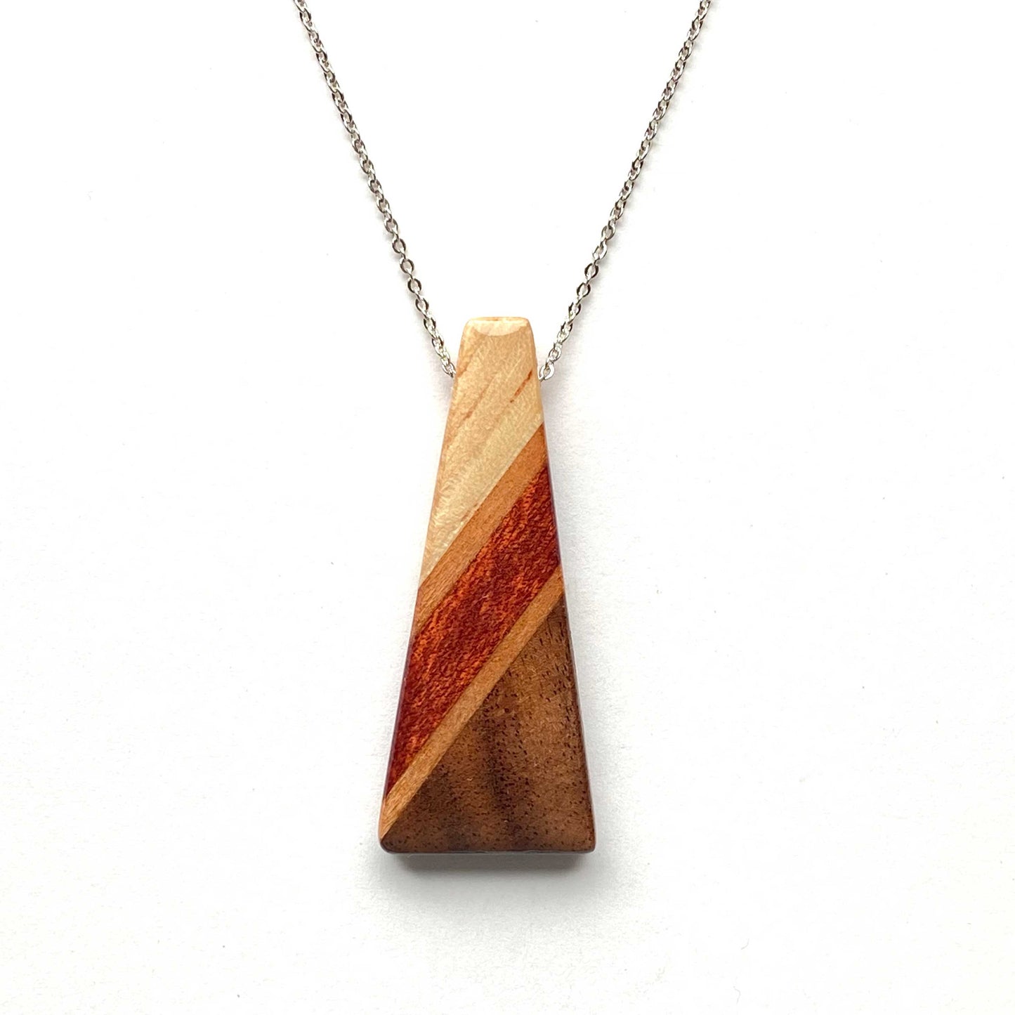 Isosceles Triangle Reclaimed Wood Necklace