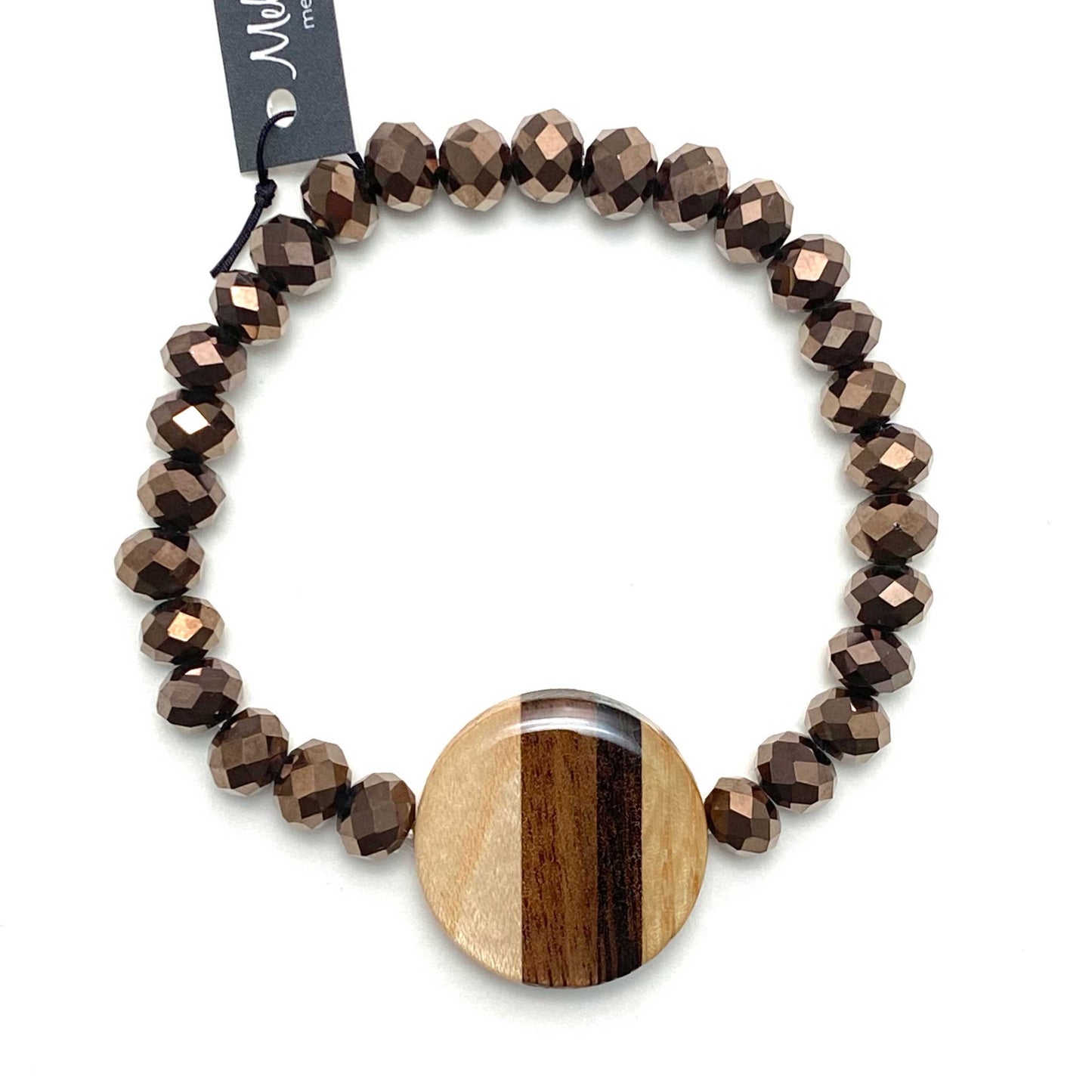 Reclaimed Wood Beaded Bracelet