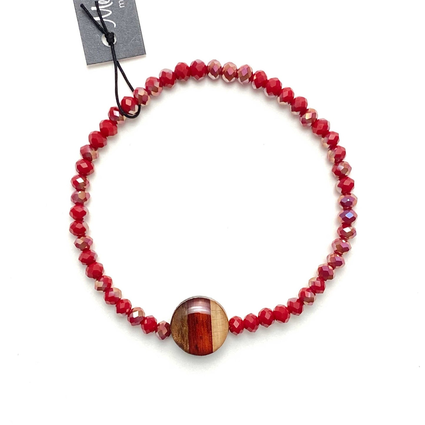 Reclaimed Wood Beaded Bracelet