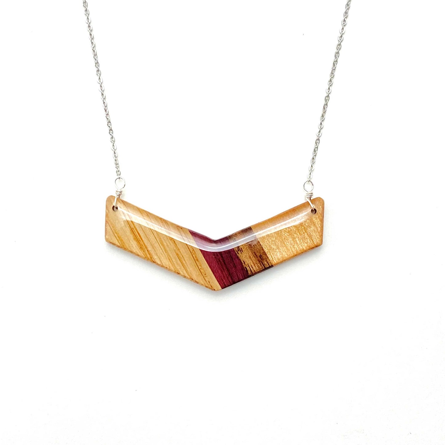 Chevron Reclaimed Wood Necklace