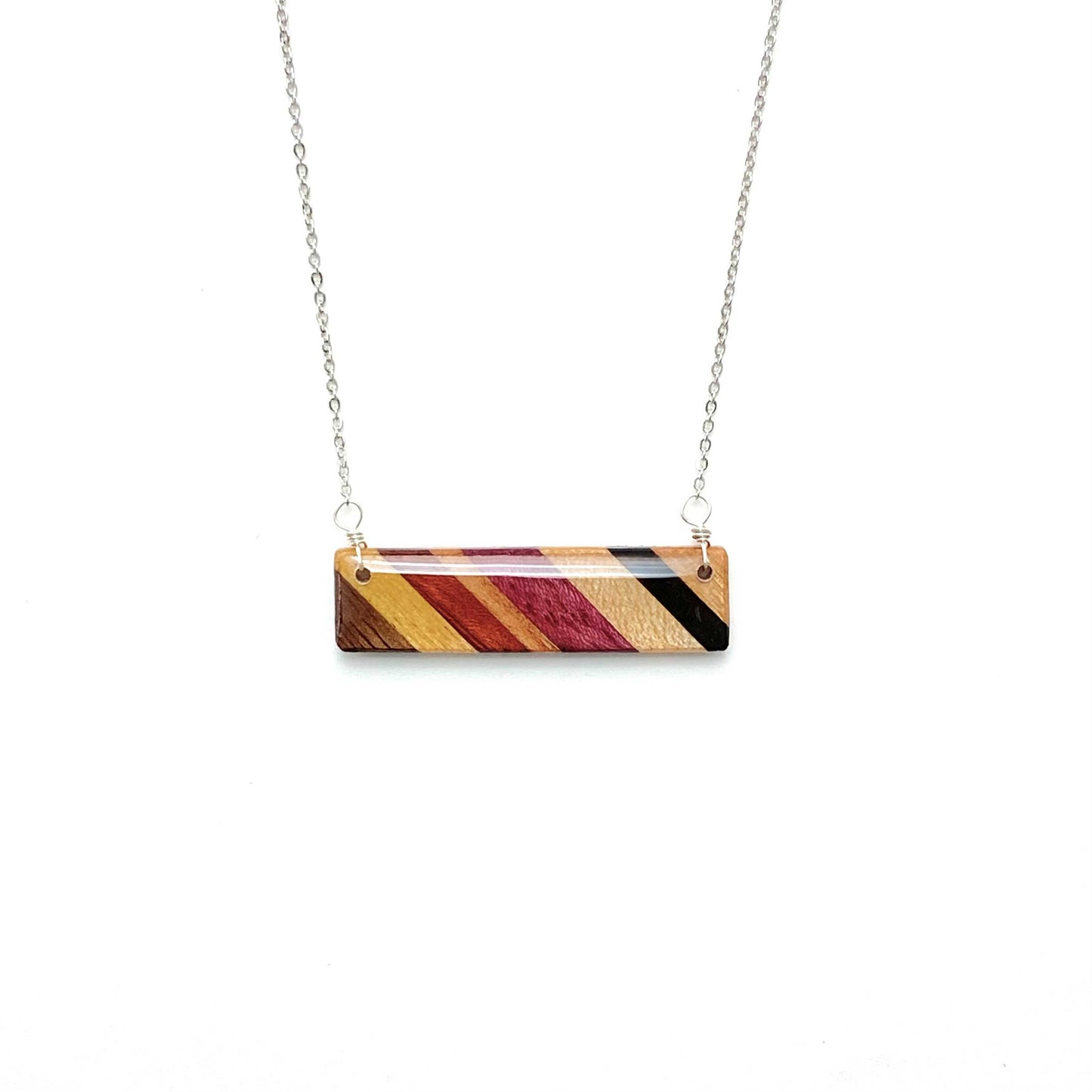 Rectangle Reclaimed Wood Necklace