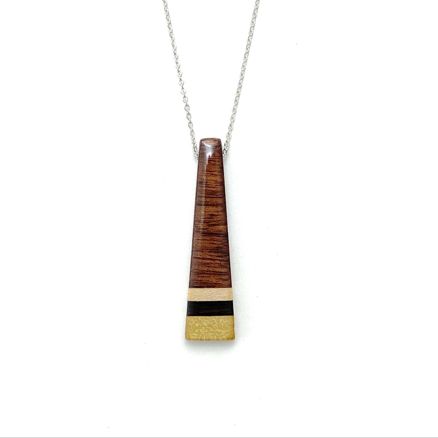 Skinny Rectangle Reclaimed Wood Necklace