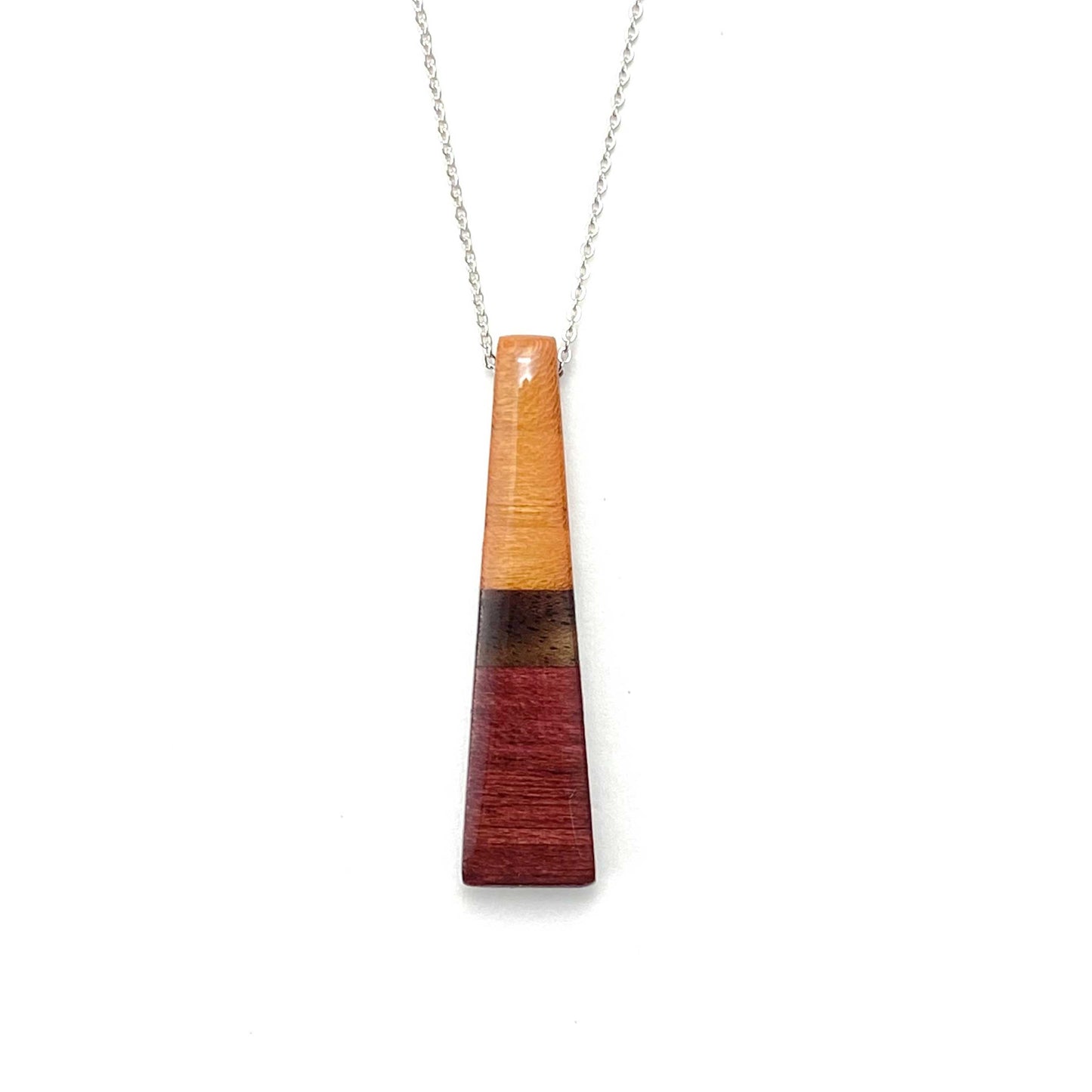 Skinny Rectangle Reclaimed Wood Necklace