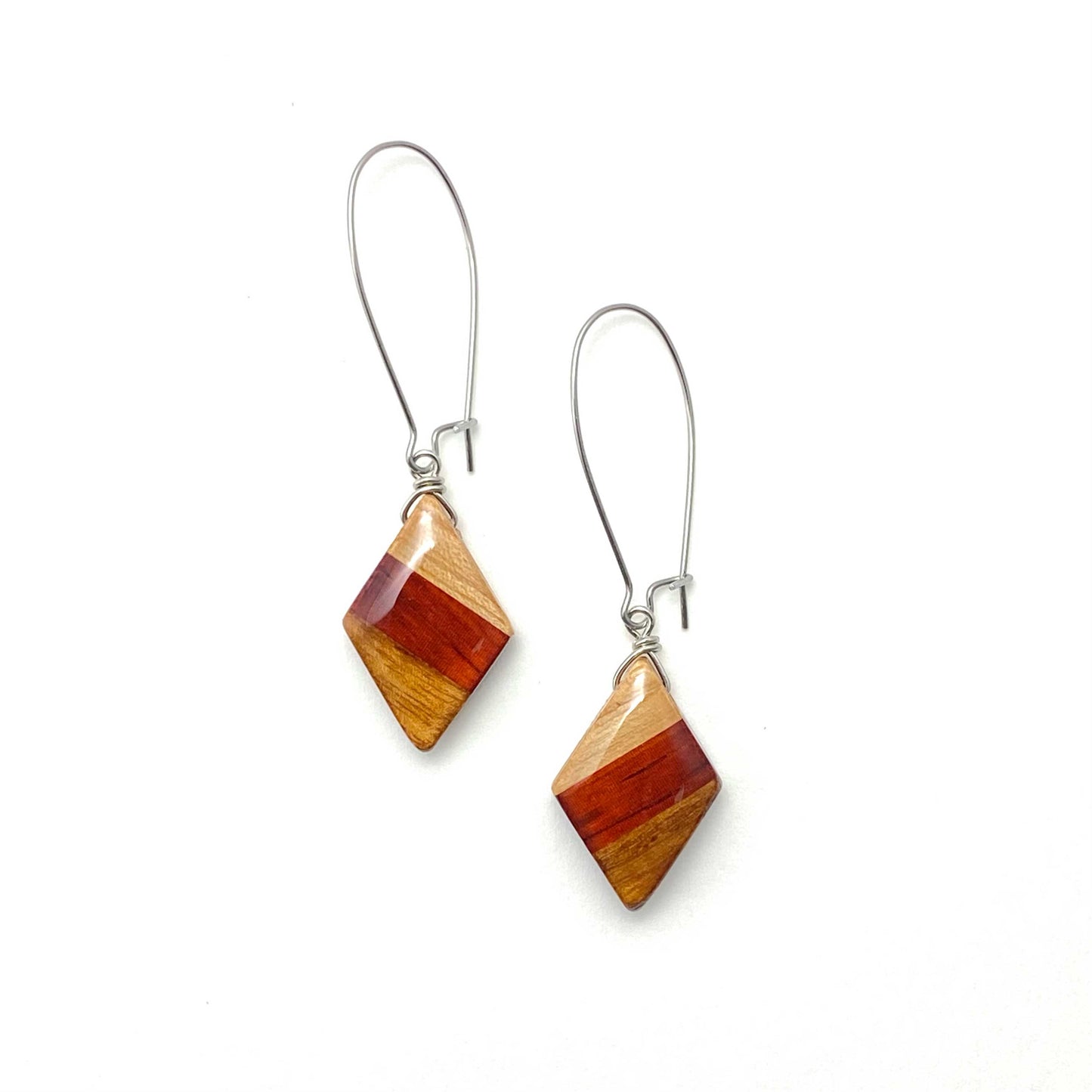Mini Diamond Reclaimed Wood Earrings