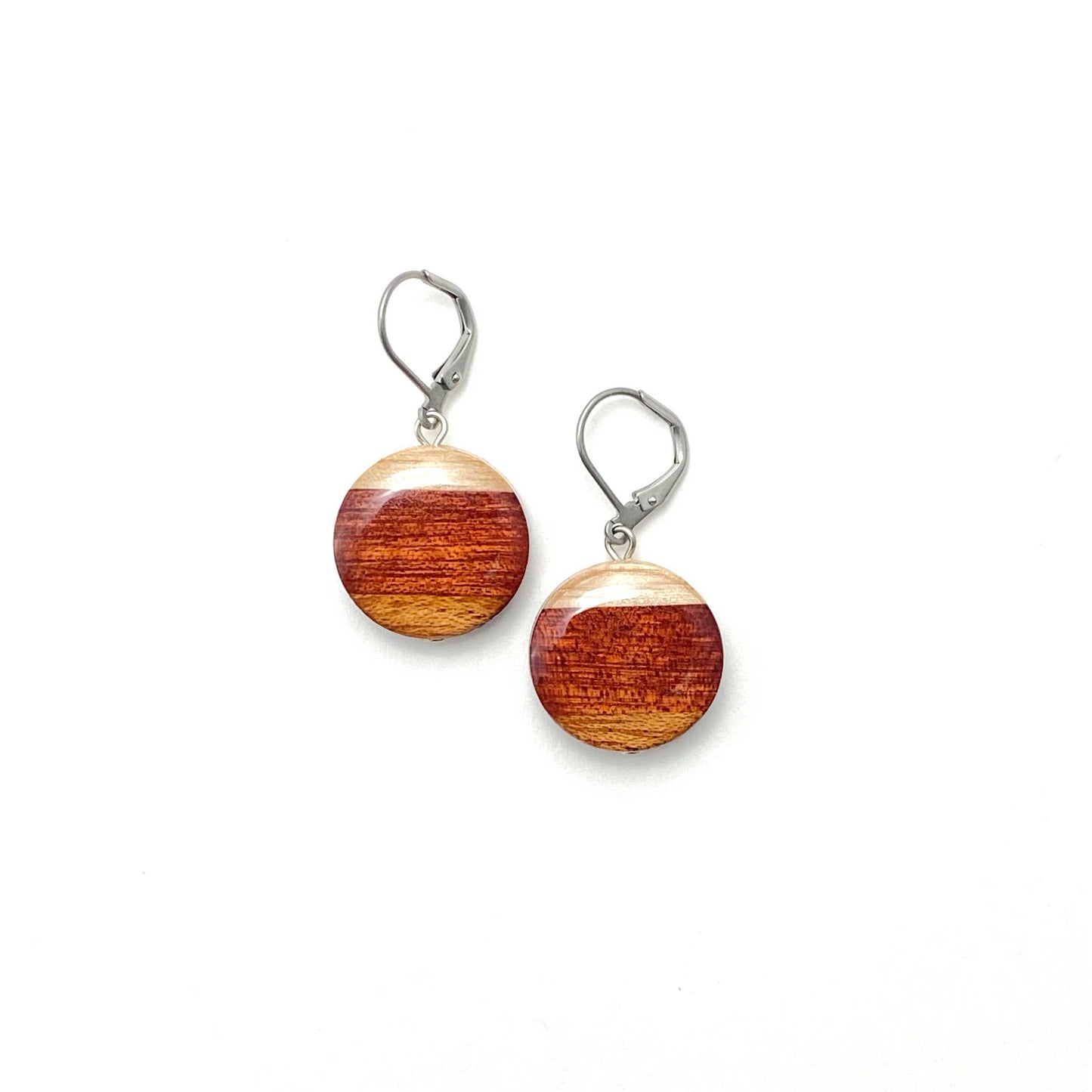 Medium Circle Reclaimed Wood Earrings
