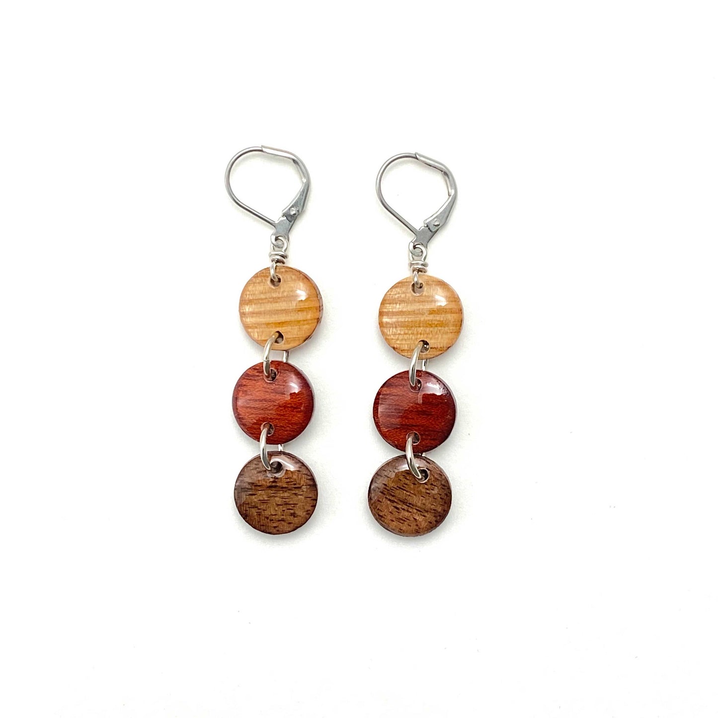 Circles Reclaimed Wood Earrings
