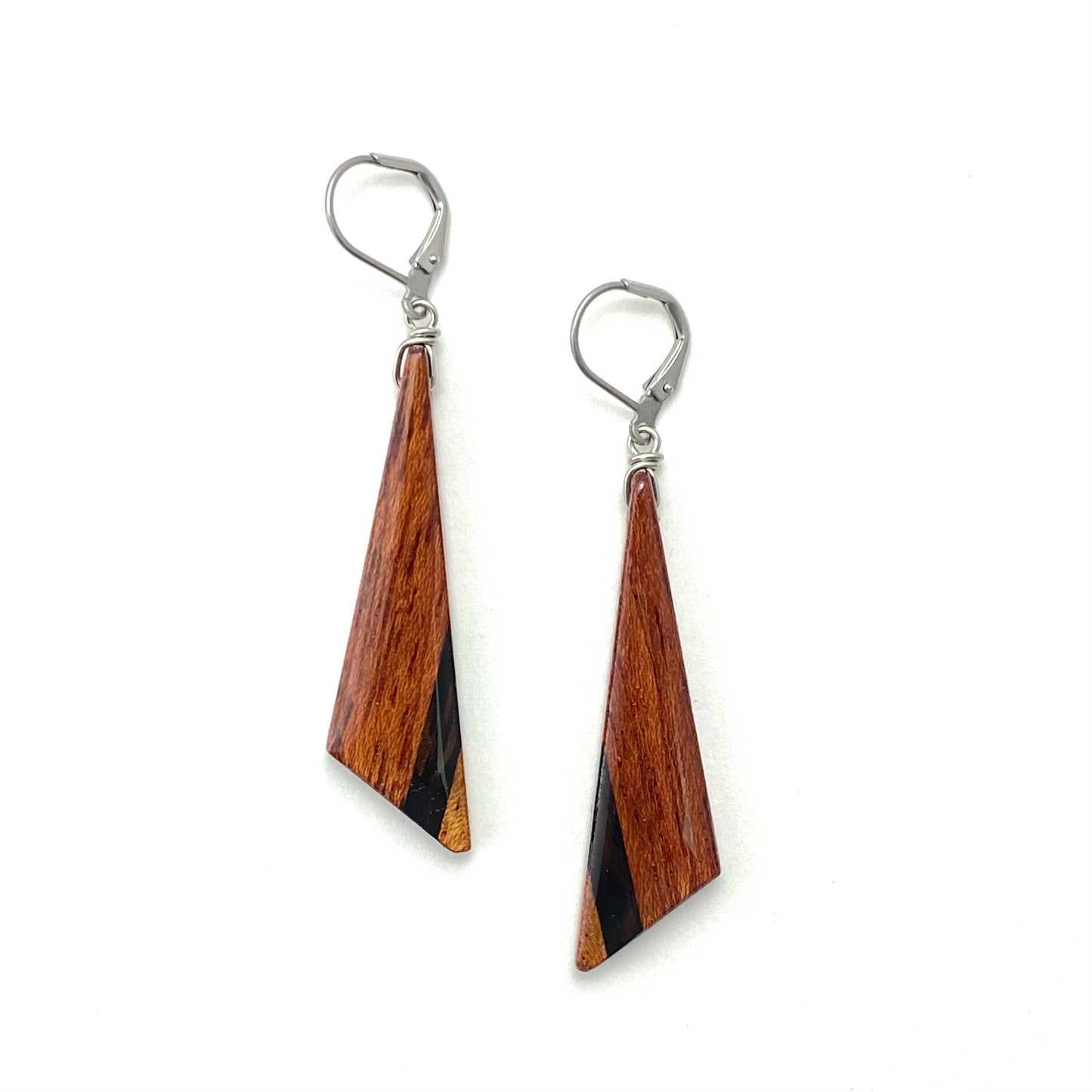 Obtuse Triangle Reclaimed Wood Earrings