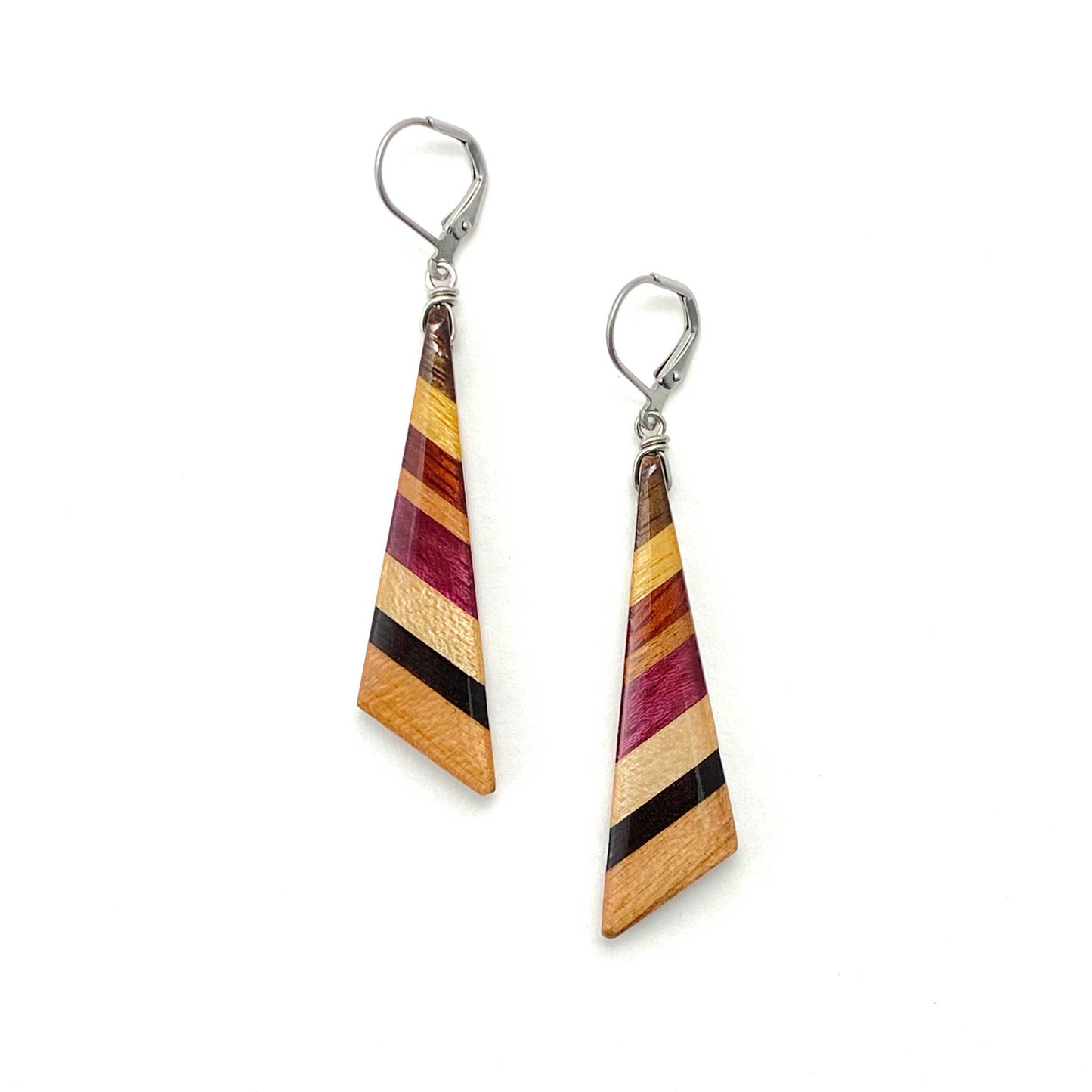 Obtuse Triangle Reclaimed Wood Earrings