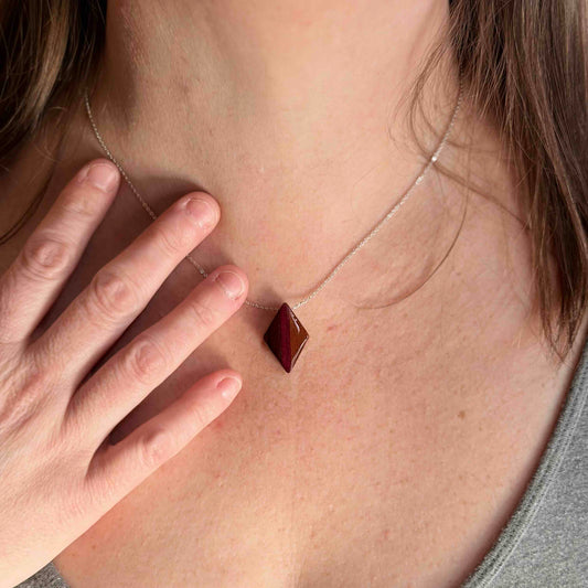 Mini Diamond Reclaimed Wood Necklace