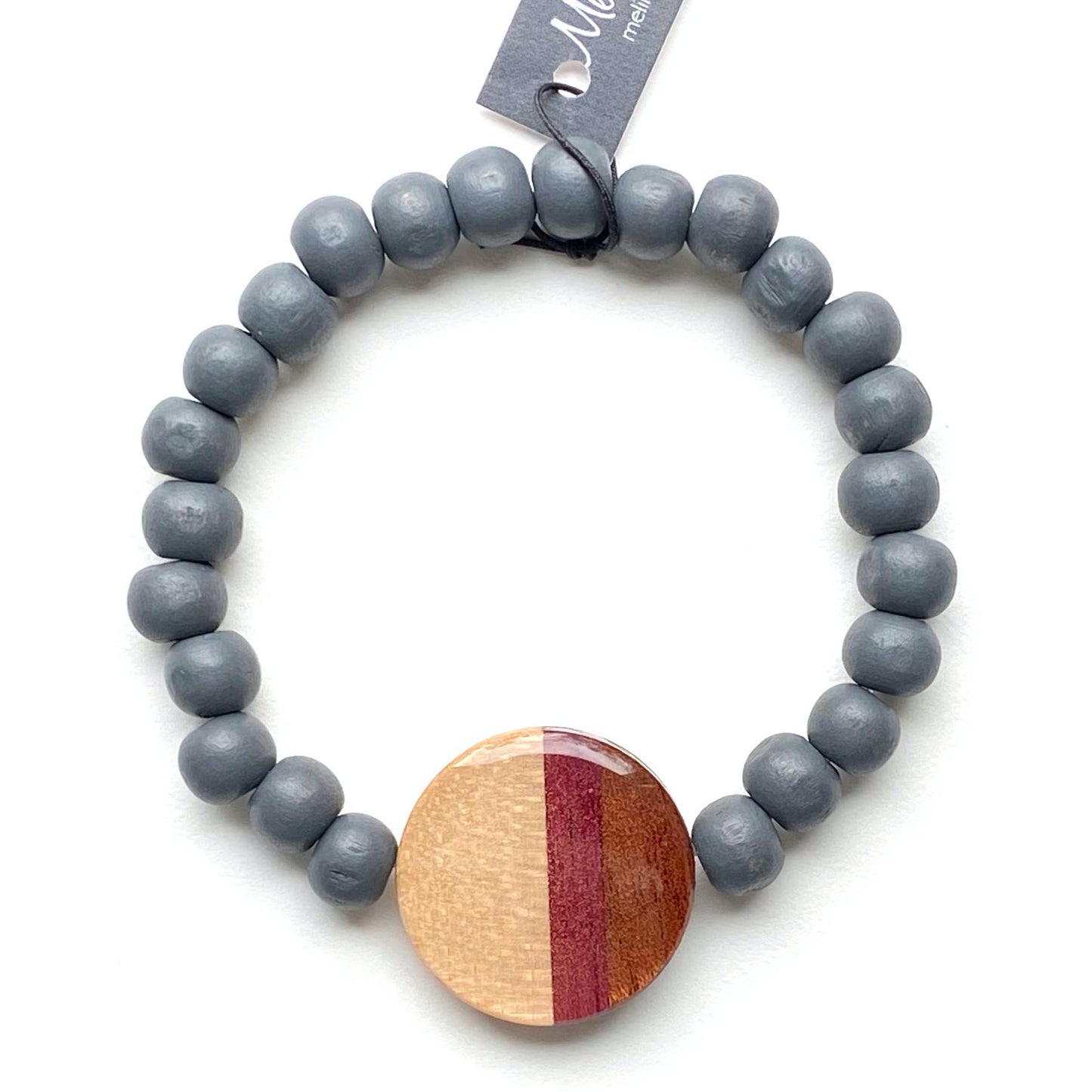 Reclaimed Wood Beaded Bracelet