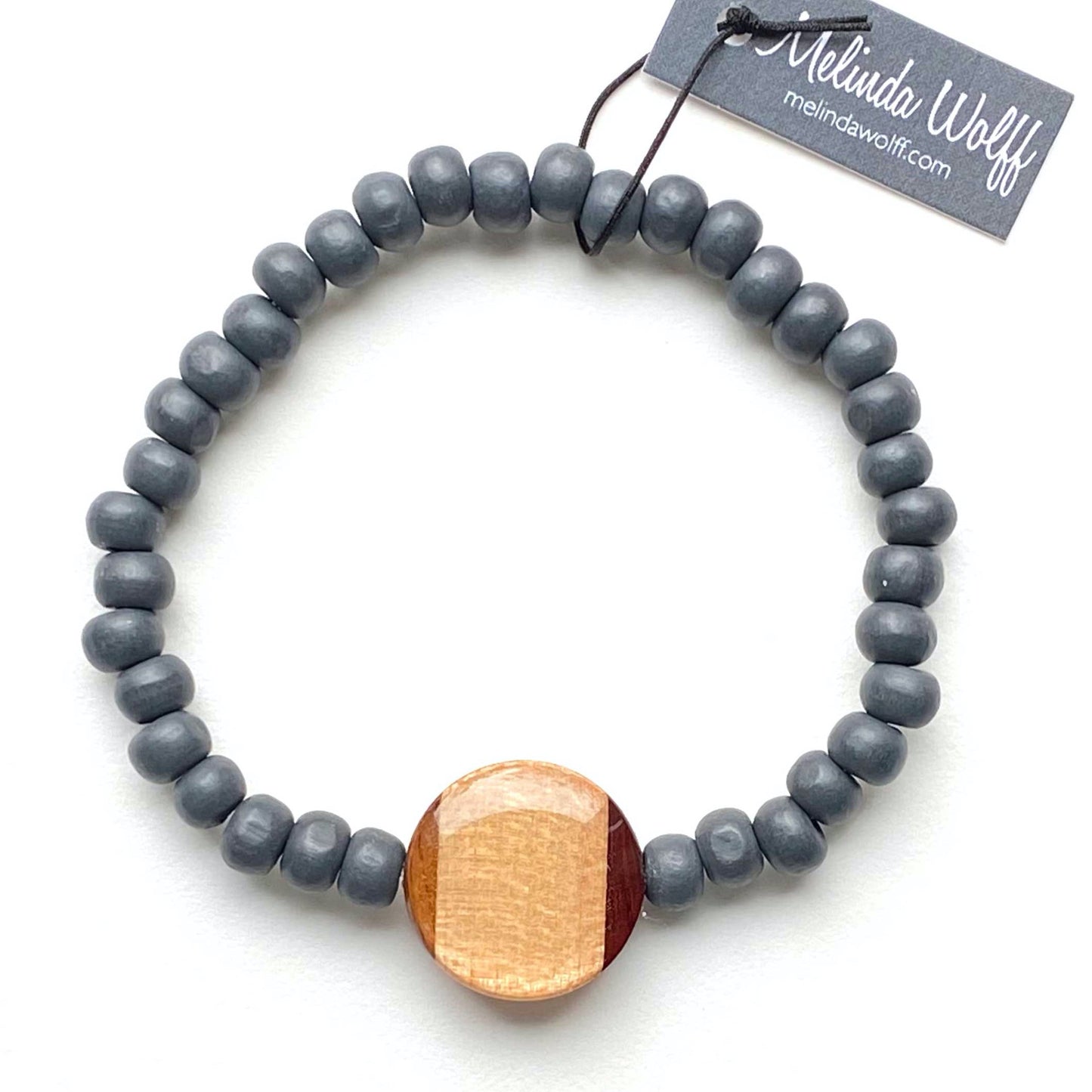 Reclaimed Wood Beaded Bracelet