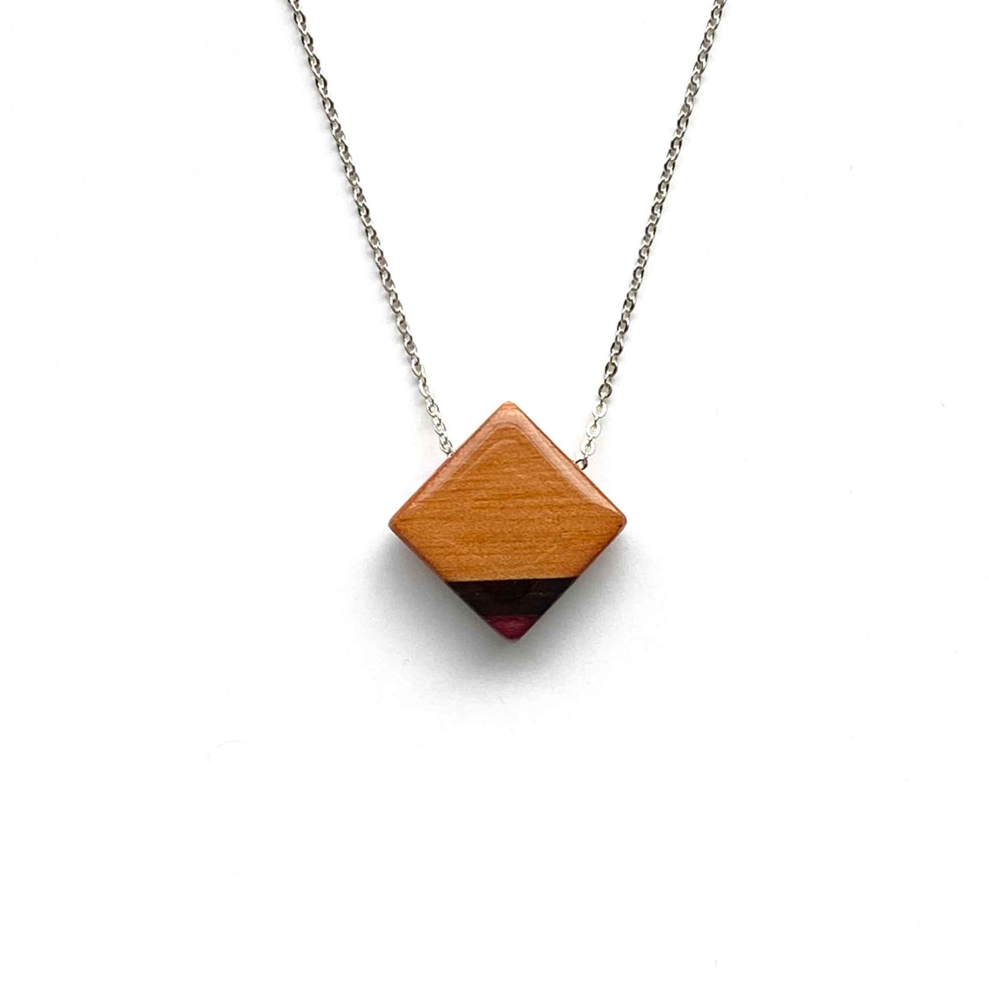 Small Diamond Reclaimed Wood Necklace