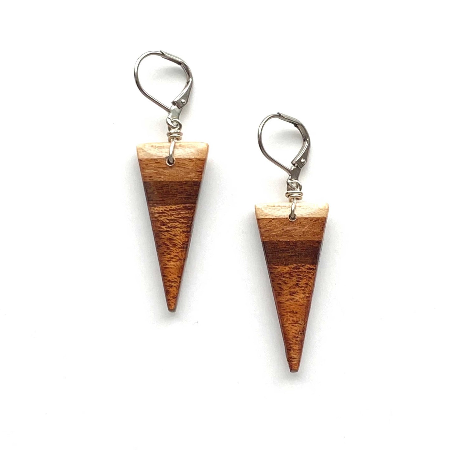 Small Spear Reclaimed Wood Earrings