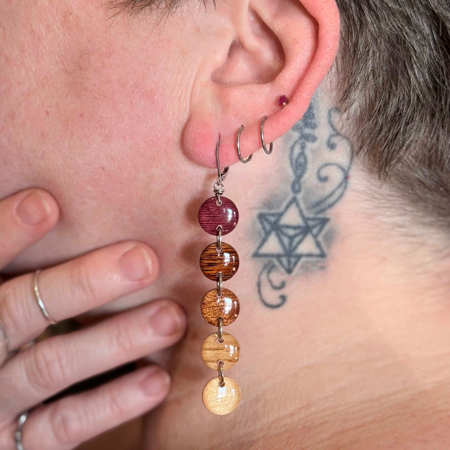 Circles Reclaimed Wood Earrings