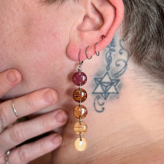 Circles Reclaimed Wood Earrings